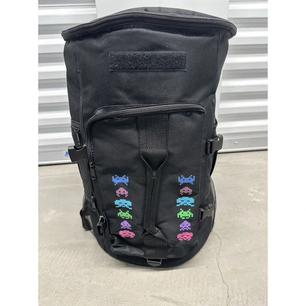 Space Invaders Taito 2020 Large Backpack Black Retro Arcade Gaming Bag